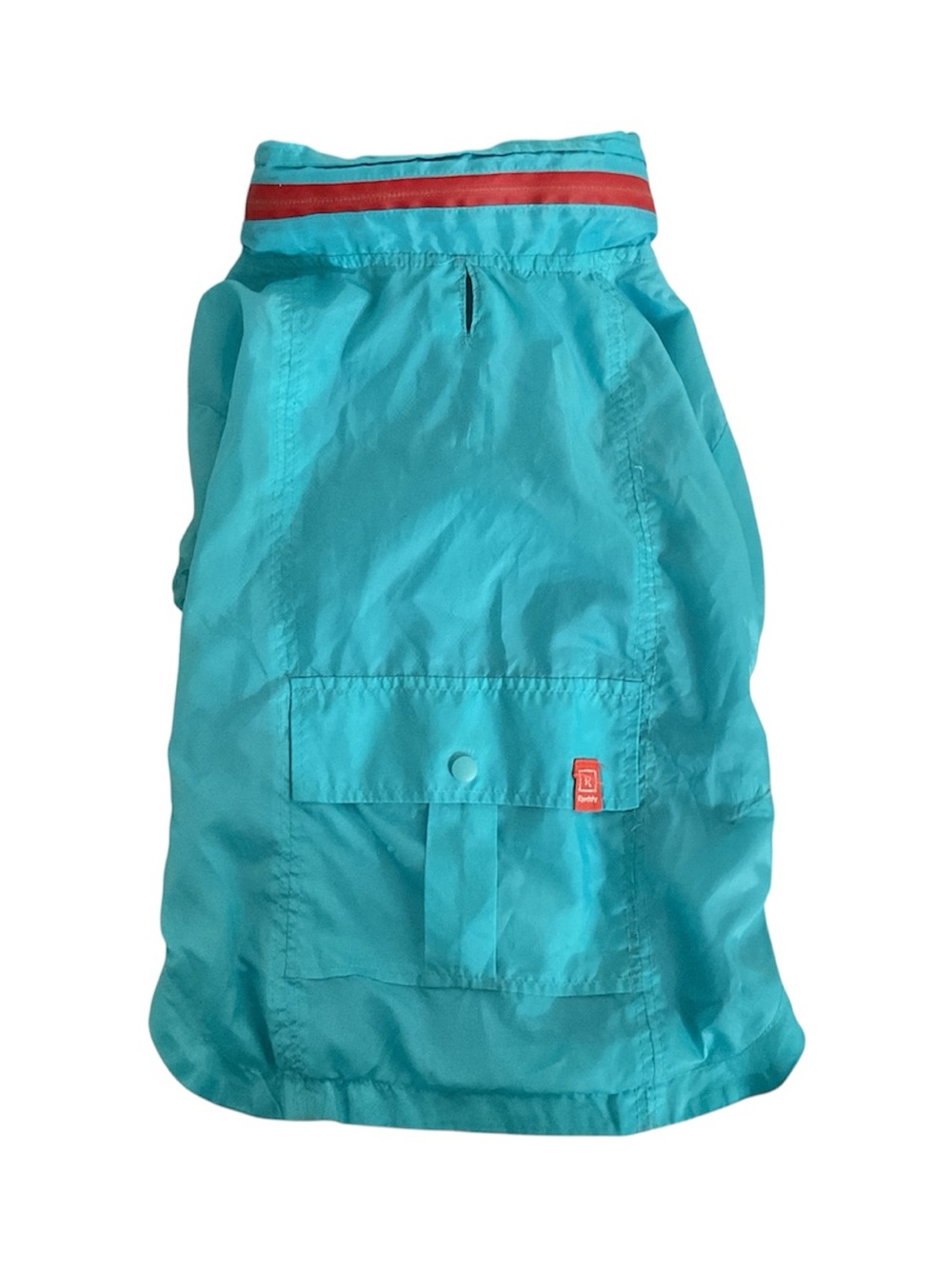 Turquoise Dog Raincoat with Hood -  Size M